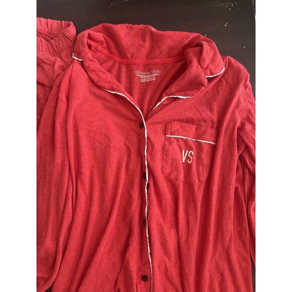 Victoria Secret Cotton Pajamas Set Size Red XS Has Piling - Picture 2 of 6